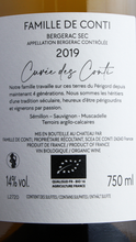 Bergerac Blanc "Cuvée des Conti" Château Tours des des Gendres, Organic 2022