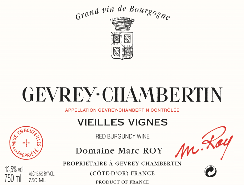 Gevrey Chambertin ‘Vieilles Vignes’ Domaine Domaine Marc Roy 2022