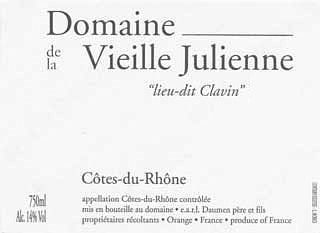 Côtes du Rhône Rouge ‘Lieu-dit Clavin’ La Vieille Julienne 2016/18/19/20