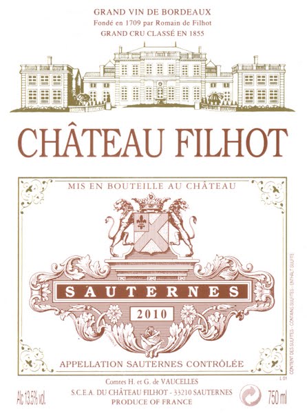 Château Filhot, 2ème Cru Calssé Sauternes, Bordeaux 2016 (37.5cl)