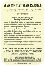Mas du Domaine Gassac Blanc, Famille Guibert, Haute Valleé du Gassac 2020