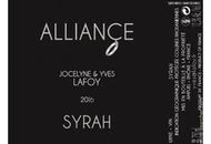 Syrah ‘Alliançe’ IGP Colline Rhodaniennes, Jocelyne & Yves Lafoy 2016